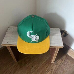 Chrome Hearts Fashionable Green And Yellow Stitching Logo Baseball Cap